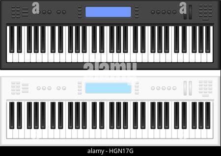 Synthesizer auf weißem Hintergrund. Vektor-Illustration. Stock Vektor