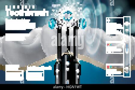 intelligente schwarz elektrische Zahnbürste n. Chr. Zähne Hintergrund in 3d illustration Stock Vektor