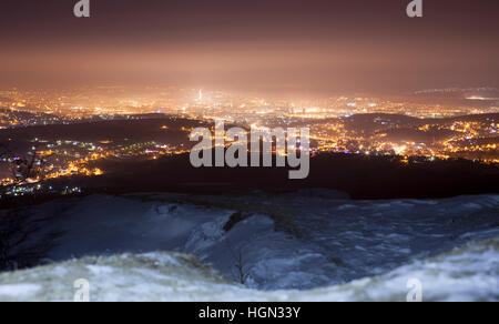 Iasi Stadt Skyline bei Nacht, Rumänien Stockfoto