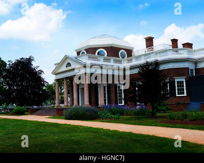 Monticello baute das anmutige Haus von Thomas Jefferson am Potomac River in der Nähe von Richmond Virginia USA Stockfoto