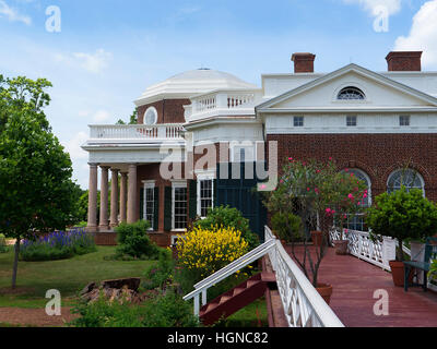 Monticello baute das anmutige Haus von Thomas Jefferson am Potomac River in der Nähe von Richmond Virginia USA Stockfoto