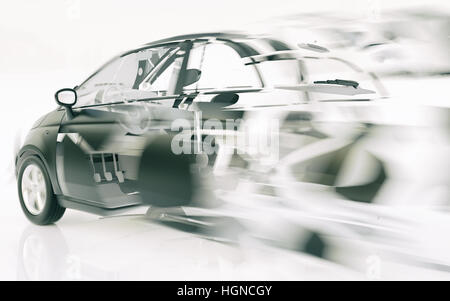 Auto durchbricht die Geschwindigkeit - 3D Rendering Stockfoto