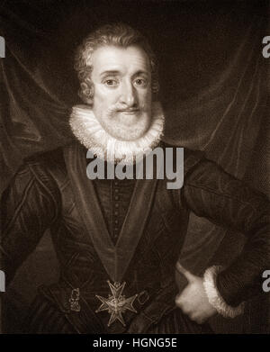 Heinrich IV., Heinrich IV, Henri Quatre, Heinrich IV., 1553-1610, König von Navarra als Heinrich III. und König von Frankreich Stockfoto