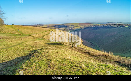 Ein kalter Morgen bei Devil es Dyke Stockfoto
