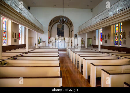 St. Ignatius Kirche innen, Kapelle Point, Maryland.  Älteste katholische Kirchengemeinde in USA von 1641. Stockfoto