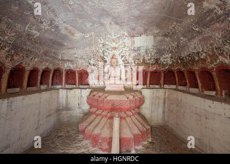 Buddha Bild auf Pho Win Taung Höhle in Monywa, Mandalay, Myanmar Stockfoto