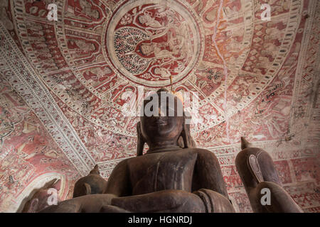 Buddha Bild auf Pho Win Taung Höhle in Monywa, Mandalay, Myanmar Stockfoto