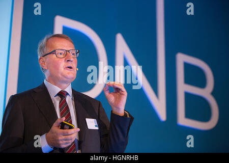 Rune Bjerke, DNB Group Chief Executive bei der DNB Kapitalmärkte Tag, 16. November 2016, Claridges Hotel, London, UK Stockfoto