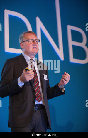 Rune Bjerke, DNB Group Chief Executive bei der DNB Kapitalmärkte Tag, 16. November 2016, Claridges Hotel, London, UK Stockfoto