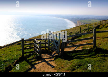 Blick auf Sandown Bucht von Culver Down. Sandown, Isle Of Wight, England, UK Stockfoto