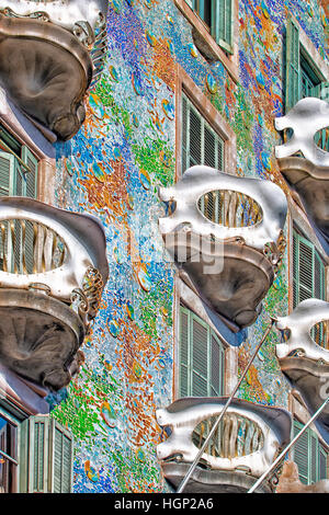 Casa Batllo von Gaudi in Barcelona Stockfoto