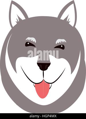 niedlichen Hund Gesichtssymbol auf weißem Hintergrund. farbenfrohes Design. Vektor-illustration Stock Vektor