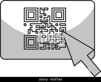 Cursor und qr Code Symbol auf weißem Hintergrund. Vektor-illustration Stock Vektor