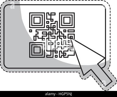 Cursor und qr Code Symbol auf weißem Hintergrund. Vektor-illustration Stock Vektor