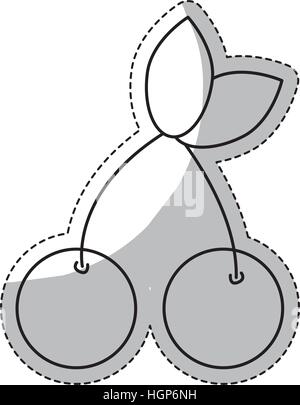 Kirschen Obst Symbol auf weißem Hintergrund. Vektor-illustration Stock Vektor
