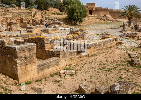 Ruinen In der Nekropole von Cellah Rabat Marokko Stockfoto