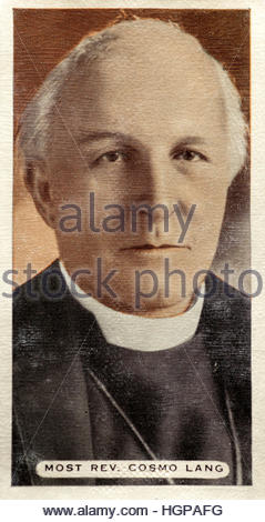 Die meisten Rev Cosmo Gordon Lang war eine schottische anglikanischen, als der Erzbischof von York 1908-1928 gedient Stockfoto