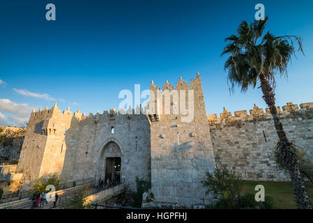 Damaskus-Tor in der alten Stadt, Jerusalem, Israel Stockfoto