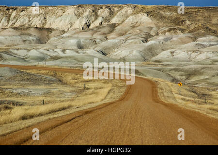 Straße in Badlands Nationalpark South Dakota USA Stockfoto