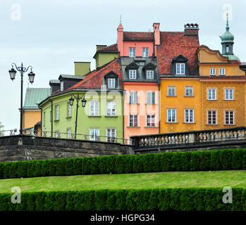Bunte Gebäude oder Warschauer Altstadt UNESCO Welterbe-Aufstellungsort Stockfoto