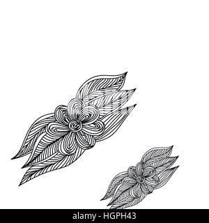 Nahtlose kreative handgezeichneten Blumenmuster. Vektor-Illustration. Stock Vektor