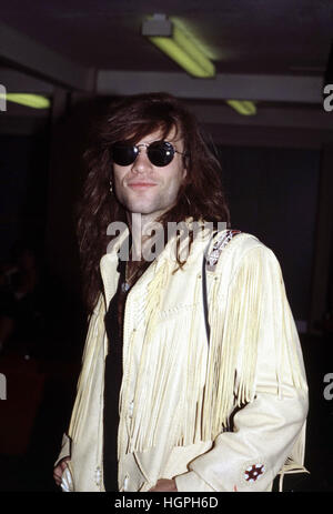 Amerikanischer Sänger Jon Bon Jovi am Stansted Airport Stockfoto