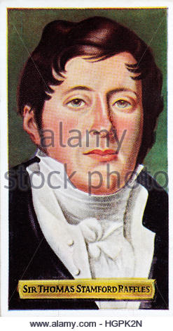 Sir Thomas Stamford Raffles 1781 - 1826, britischer Staatsmann für die Gründung von Singapur bekannt Stockfoto