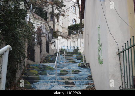 Gemalte Treppen in Bukarest Stockfoto