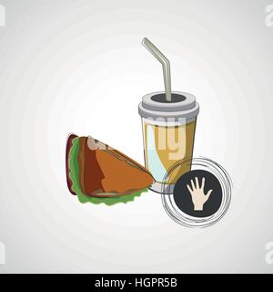 Vektor Icon von Fast-Food-Sandwich und ein Getränk Stock Vektor
