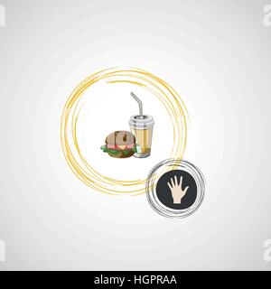 Vektor Icon von Fast-Food-Sandwich und ein Getränk Stock Vektor