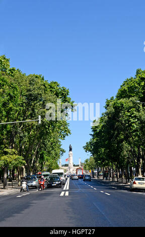 Straßenszene Da Liberdade Allee Lissabon Portugal Stockfoto