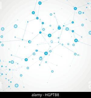 Vektor-Farbe-Netzwerkverbindung und DNA-atom Stock Vektor