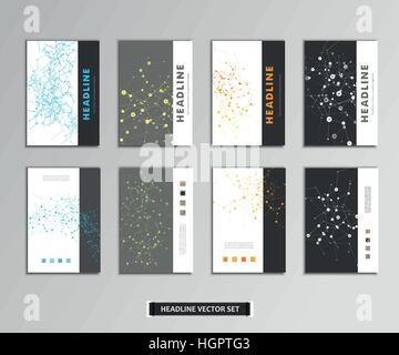 Satz von Vektorgrafiken mit molekularen Hintergrund Stock Vektor