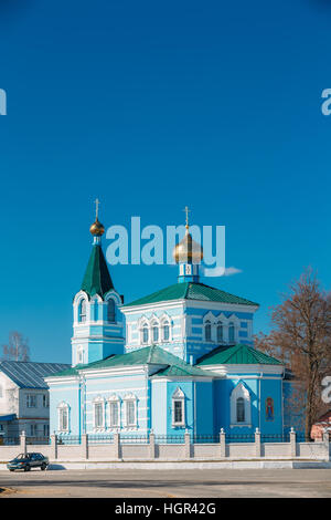 St. John Korma-Klosterkirche in Korma Dorf, Dobrush Bezirk, Belarus. Berühmte orthodoxe Kirche. Stockfoto