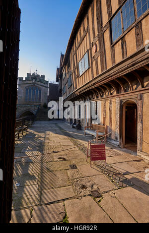 Der Lord Leycester Hospital (oft einfach als Lord Leycester bekannt) ist ein Altersheim für Veteranen in Warwick Stockfoto