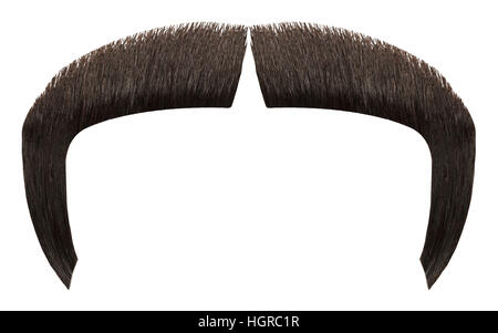 Fu Manchu Haar Schnurrbart, Isolated on White Background. Stockfoto