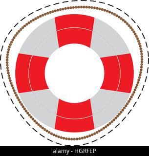 Rettungsring reisen Safety Linie Vektor Illustration Eps 10 schneiden Stock Vektor