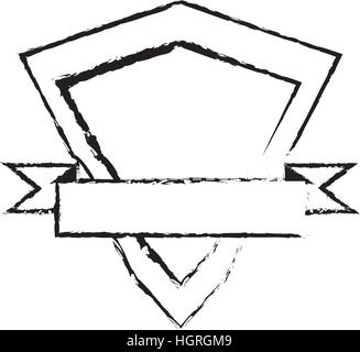Schild-Element geschützt Stempel Skizze Vektor Illustration Eps 10 Stock Vektor