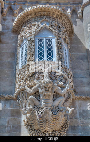 Newt, Fabelwesen, Penna Nationalpalast, Sintra, UNESCO World Heritage Site, Portugal Stockfoto