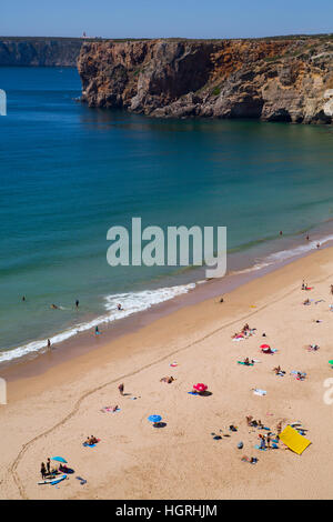 Praia Beliche, Sagres, Algarve, Portugal Stockfoto