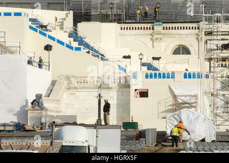 Washington, USA. 12. Januar 2017. Die Vorbereitungen beginnen für für die Amtseinführung des Präsidenten, Washington, USA. Bildnachweis: Tim Brown/Alamy Live-Nachrichten Stockfoto