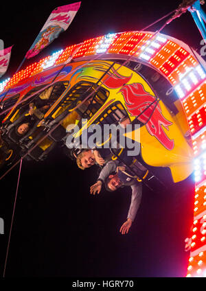 Florida, USA. 12. Januar 2017. Freibord nimmt kopfüber Passagiere an die South Florida Fair Ride-A-Thon, 12. Januar 2017. © Greg Lovett/der Palm Beach Post/ZUMA Draht/Alamy Live-Nachrichten Stockfoto