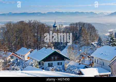 Eurasburg im Winter, Upper Bavaria, Bavaria, Germany Stockfoto