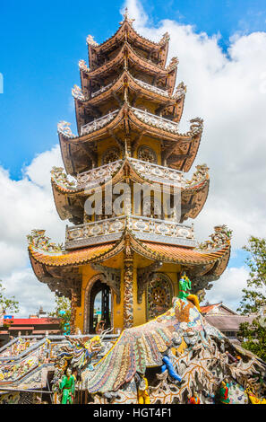 Bell Tower, Linh Phuoc Pagode, Đà Lạt, Lâm Đồng Provinz, Vietnam Stockfoto