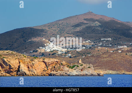 Chora - die Stadt Chora auf der Ios-Insel in der Ägäis (Griechenland). Stockfoto