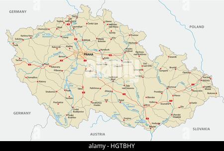 Tschechische Republik-Fahrplan Stock Vektor