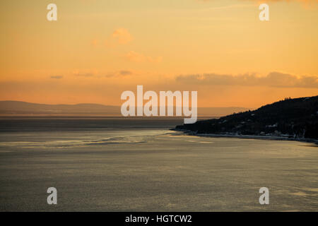 Charlevoix Sonnenuntergang, St.-Lorenz-Strom Stockfoto