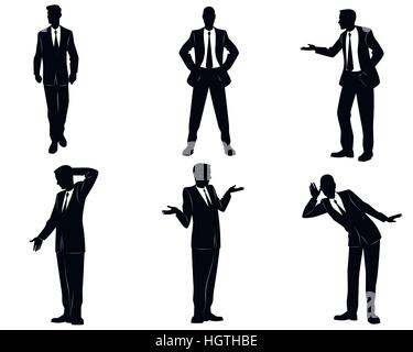 Vektor-Illustration aus einer Reihe von sechs Geschäftsleute Stock Vektor