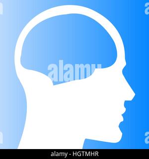 Ein menschlicher Kopf mit Gehirn-Vorlage Stock Vektor