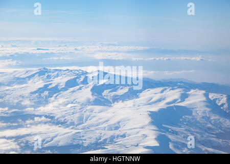 Sierra Nevada Spanien, ein Gebirge in Granada, aus großer Höhe gesehen Stockfoto
